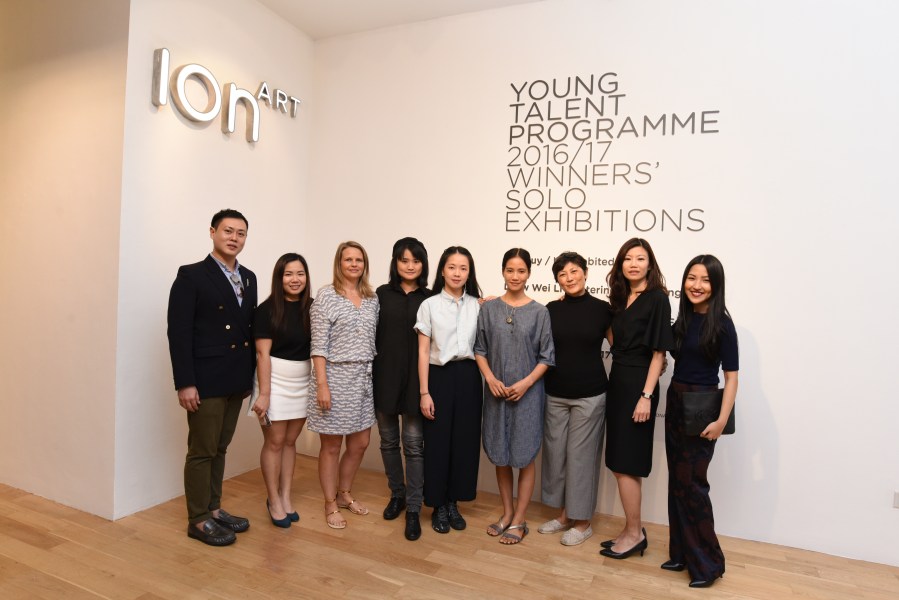 Artist Leow Wei Li, Tay Ining and Le Thuy, alongside representatives from The Affordable Art Fair and ION Art